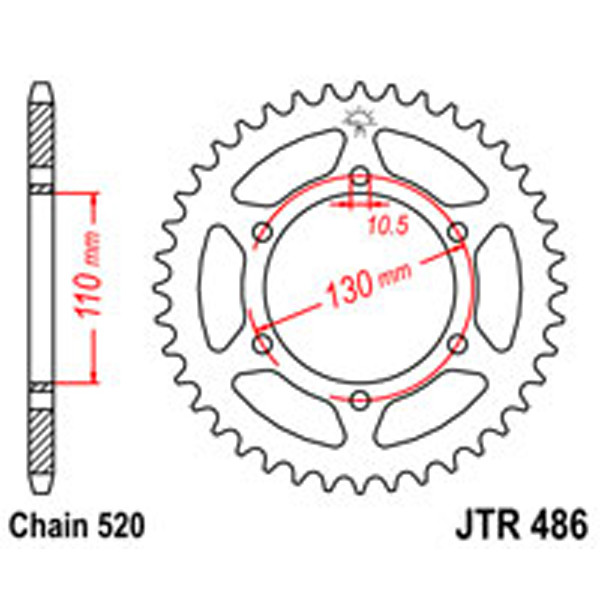 JT JT Rear Sprockets R/W 486-42 (504)